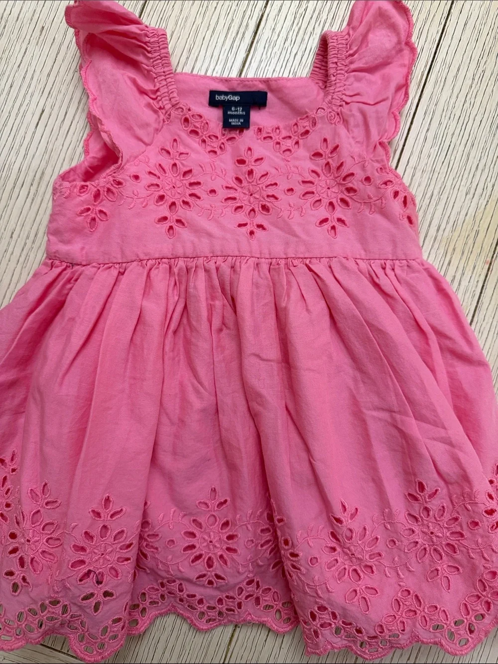 GAP Coral Pink Eyelet Flutter-Sleeve Sundress for Kids